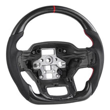 Ford F-150 Steering Wheel 2021–2024 Carbon Fiber Flat-Bottom Design Non-Slip Leather Grip Black