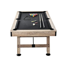7ft Billiards Pool Table – Wood Finish Black Cloth for Family Game Room Kids Adults