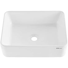 19" Rectangular Vessel Sink White Ceramic Above Counter Bathroom Basin