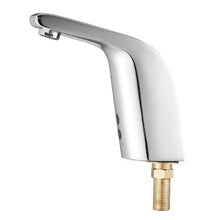 9/16" Touchless Motion Sensor Bathroom Faucet Cold-Water Single-Hole Tap Battery-Operated Chrome Plated Silver