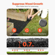 120 x 4.5 Inch Black Permanent Rubber Pathway Natural-Looking Mulch Garden Edging for Plants Recycled Rubber Mulch Mat HJ6001 (Set of 4)