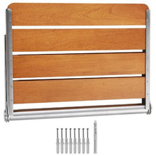 Folding Teak Shower Seat Wall-Mounted Fold-Down Bench 500 LB Capacity