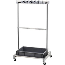 Garden Tool Organizer 10-Slot Metal Rack with Hooks & Wheels for Rakes Brooms & Shovels