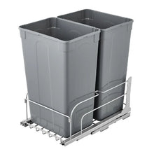 50 QT x2 Pull-Out Trash Bin Heavy Duty Kitchen Waste & Recycling with Soft Close Slide (Grey)