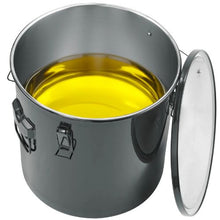 10-Gal Fryer Grease Bucket Stainless Steel Oil Disposal Caddy with Rust-Proof Coating Lid Lock Clips Filter Bag – (Black)