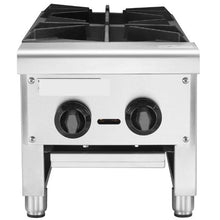 Commercial 2-Burner Gas Stove 56,000 BTU Propane/Natural Gas Countertop Range Stainless Steel