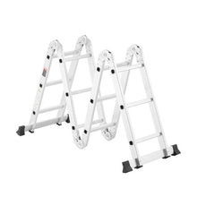 7-in-1 Folding Ladder 12 FT Adjustable Extension Ladder A-Frame Telescoping Ladder 330 LB Capacity