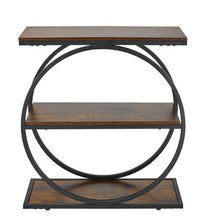 Rustic Brown 3-Tier Nightstand Side Table