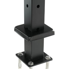 42" Corner Railing Post Black Stainless Steel 1-Pack Pre-Drilled L Holes
