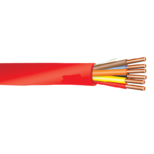 18/6C FPLR Solid PVC Riser Shielded 75C Fire Alarm Cable 300V