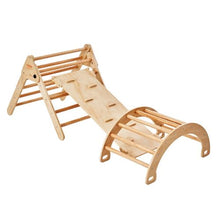 5-in-1 Pikler Triangle Set – Wooden Montessori Climbing Gym with Ramp & Arch for Toddlers (1–3 Years)