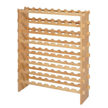 72 Bottle Stackable Modular Wine Rack with 8-Tier Rack  for Kitchen Cellar and Bar (Natural)