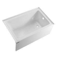 48" x 30" Contemporary Alcove Acrylic Bathtub Soaking Tub with Right Hand Drain Overflow Hole Integral Flange (White)