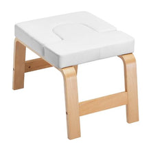Yoga Headstand Bench – 300lbs Capacity Inversion Chair with Wood Frame & PU Pad for Balance Training Fatigue Relief (White)