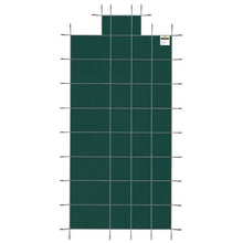 16x32 ft Pool Safety Cover with 4x10 ft Center End Step Mesh Winter Cover Green