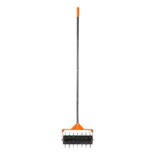 15-Inch Rolling Lawn Aerator 42-Spike Push Roller with 60-Inch Handle Fillable Drum