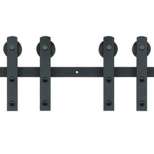 8FT Heavy Duty Double Barn Door Track Kit, 330LBS, I-Shape Rollers
