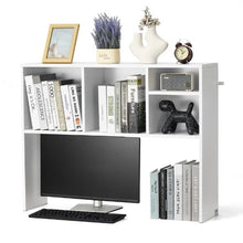 1-Tier Desktop Bookshelf with Anti-Slip Feet Pads (White)
