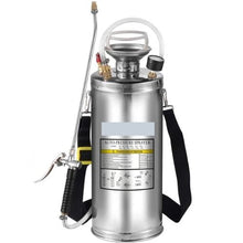 2-Gallon Stainless Steel Sprayer 20-Inch Wand 3-Ft Hose Pressure Gauge & Adjustable Nozzle