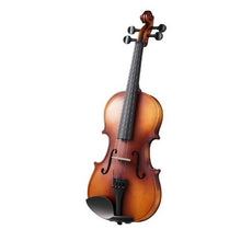 3/4 Size Violin Set Brown Solid Wood Beginner Fiddle with Hard Case & Accessories