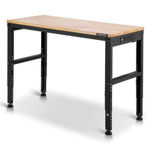 48 x 20-Inch Adjustable Workbench 2000 LBS Capacity Height Adjustable Oak Wood Top Power Outlets