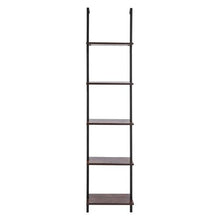 5-Tier Ladder Shelf 15.6 x 11.8 in Open Bookshelf Metal Frame Storage Rack (Black)