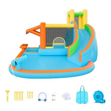 14.9' x 12.8' Inflatable Bounce House with Water Slide Splash Pool & Pretend Market – Kids 3-8