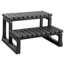 2-Step Hot Tub Steps 23.6" Wide 320 lb Capacity Spa Stairs for Hot Tubs Pools & Campers (Black)