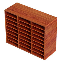27-Compartment Wooden Literature Organizer with Adjustable Shelves for Office & Home Center Storage for Files & Documents (Brown)