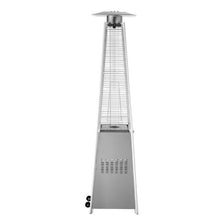 48,000 BTU Pyramid Propane Patio Heater Quartz Glass Tube Outdoor Flame Heater (Silver)