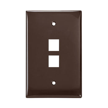 2-Port Midsize Single-Gang QUICKPORT Wallplate Brown 41091-2BN