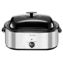 24QT Electric Roaster Oven 3-Bin Buffet Server Self-Basting Lid Defrost & Warm Functions
