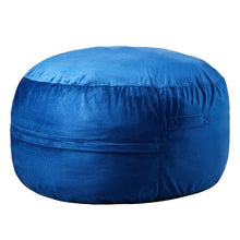 3ft Round Memory Foam Bean Bag Chair with Removable Washable Dutch Velvet Cover (Blue)