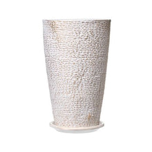 21" Tall Outdoor Planters Large Round Stone Finish Flower Pots (Set of 2)