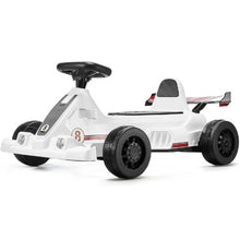 Electric Go-Kart for Kids 6V Battery Powered, 2 MPH Constant Speed, LED Headlight & Horn Ages 2+ White