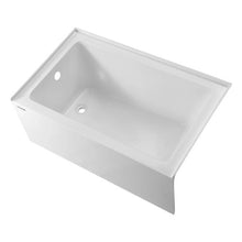 48" x 30" Contemporary Alcove Acrylic Bathtub Soaking Tub with Left Hand Drain Overflow Hole Integral Flange (White)