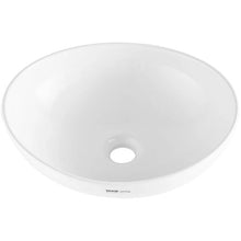 16" Oval Vessel Sink White Ceramic Above Counter Bathroom Basin
