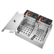 Commercial Deep Fryer 3000W Electric Turkey Fryer 18Qt/17L Stainless Steel with 3 Baskets (Silver)