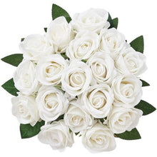 White Roses Realistic Bouquet for Xmas Home Decor Artificial Flowers (120 PCS)