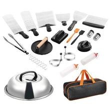 28PCS Griddle Accessories Kit Stainless Steel Flat Top Grill Tools with Spatula Burger Press & Carry Bag