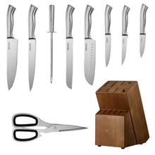 15-Piece Kitchen Knife Set with Block & Sharpener German High Carbon Stainless Steel Cutlery