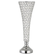 Crystal Wedding Flower Vase 20" Silver Cylinder Centerpiece Vases for Wedding & Party Decor (4PCS)