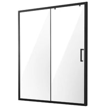 Semi-Frameless Shower Door 57.7-59 W x 70 H in Sliding Glass Matte Black with Stainless Steel Hardware
