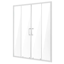 Semi-Frameless Shower Door 57.8-59 W x 70 H in Double Sliding Glass 1/4 in (6mm) Tempered Glass Chrome Hardware