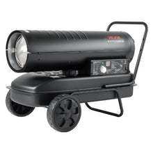 Forced Air Kerosene Heater 125,000 BTU Diesel Torpedo Heater Portable with Wheels & Thermostat (Black)