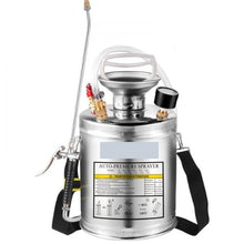 1-Gallon Stainless Steel Sprayer 12-Inch Wand 3-Ft Hose Pressure Gauge & Adjustable Nozzle
