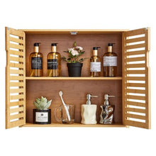 Bathroom Wall Cabinet 2 Doors Adjustable Shelf with 3 Height Levels Over-the-Toilet Wall Mounted with Shelves