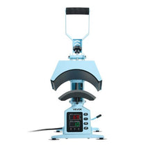 Hat Heat Press 2 Interchangeable Platens with Cap Stretcher Temperature & Time Control HTV & Sublimation (Light Blue)