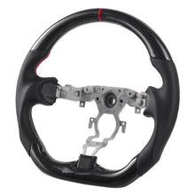 Nissan 370Z Steering Wheel 2008–2020 Carbon Fiber Flat-Bottom Design Non-Slip Leather Grip (Black)