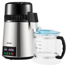 1.1 Gal Water Distiller 750W Stainless Steel Countertop Maker with Timer Temp Display Glass Carafe & 3 Carbon Packs - (Silver)